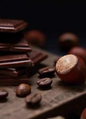 Chocolate and coffee beans