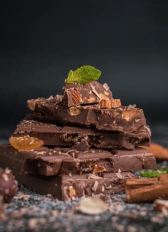 Chocolate with nuts and raisins